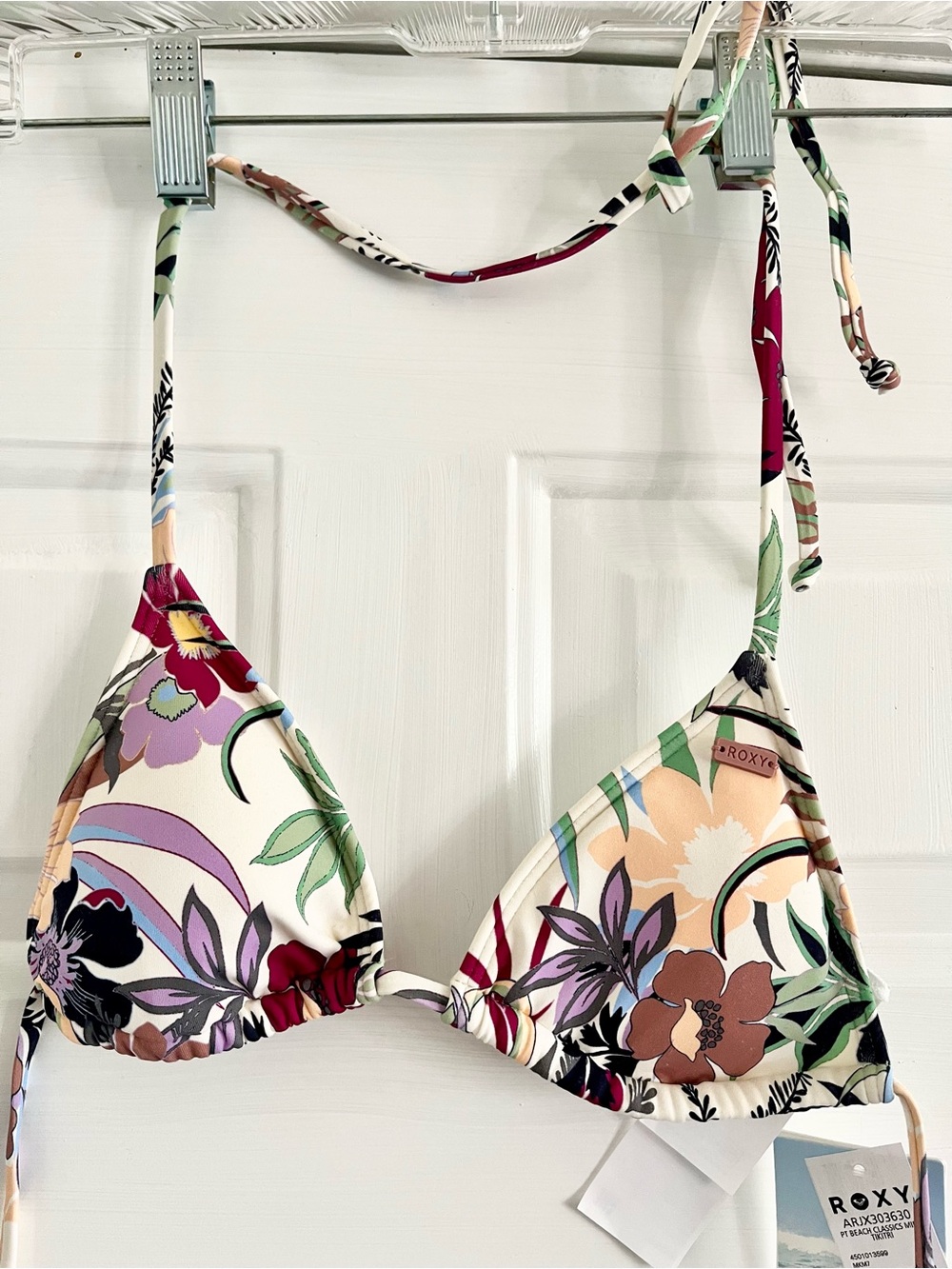 Roxy Floral Triangle Bikini Top - NWT